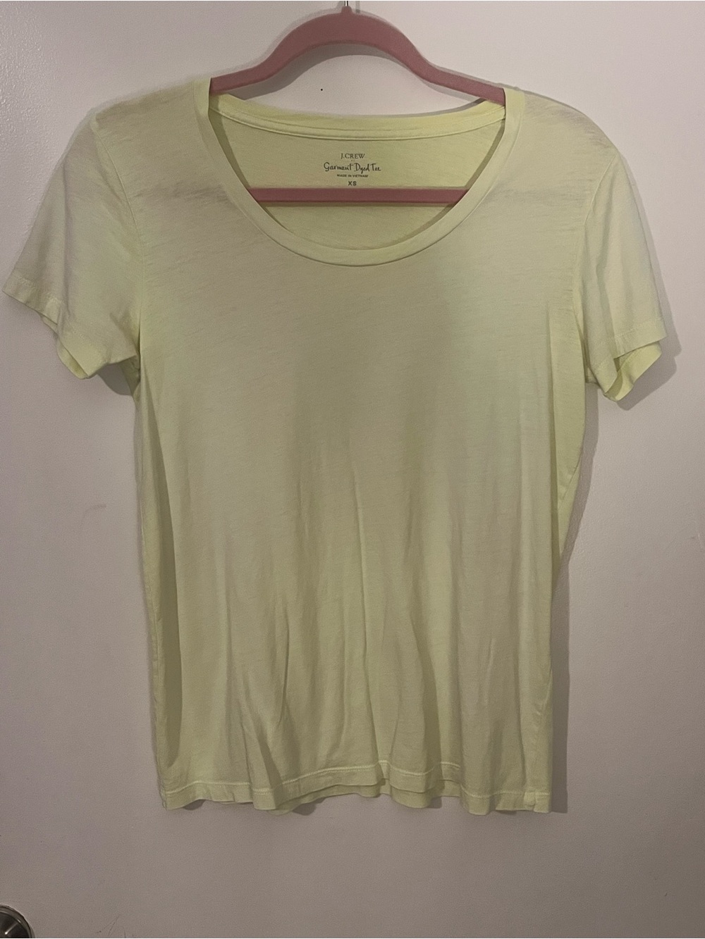J.CREW Garment-Dyed Knit Tee Women’s XS Green Solid Scoop Neck Short Sleeve